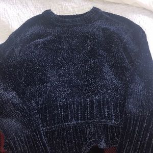 aeropostale crushed velvet blue sweater